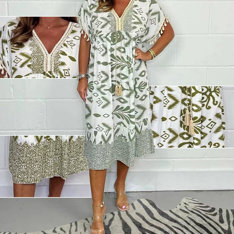 Livia | Elegante Abito Donna a Linea A con Coulisse e Scollo a V 5