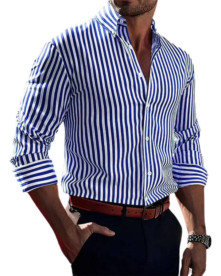 Camicia Uomo a Righe Tessuto Leggero Taglio Slim Fit - Vesarelli
