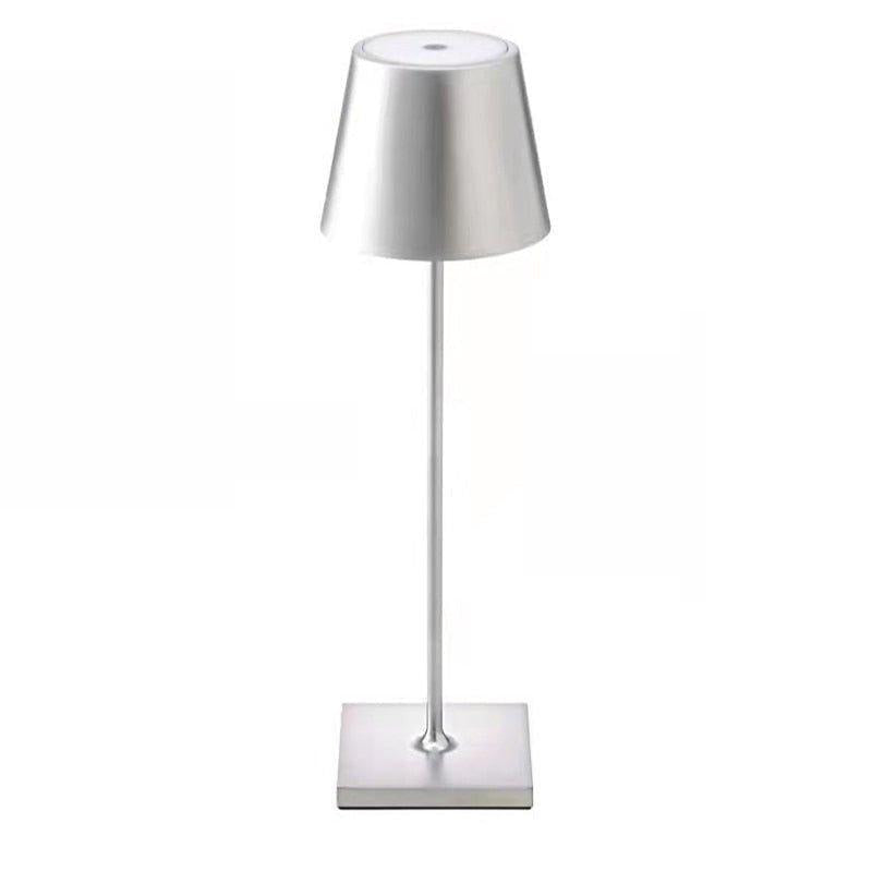 Lampada da Tavolo Ricaricabile Metallo Senza Fili Design Compatto