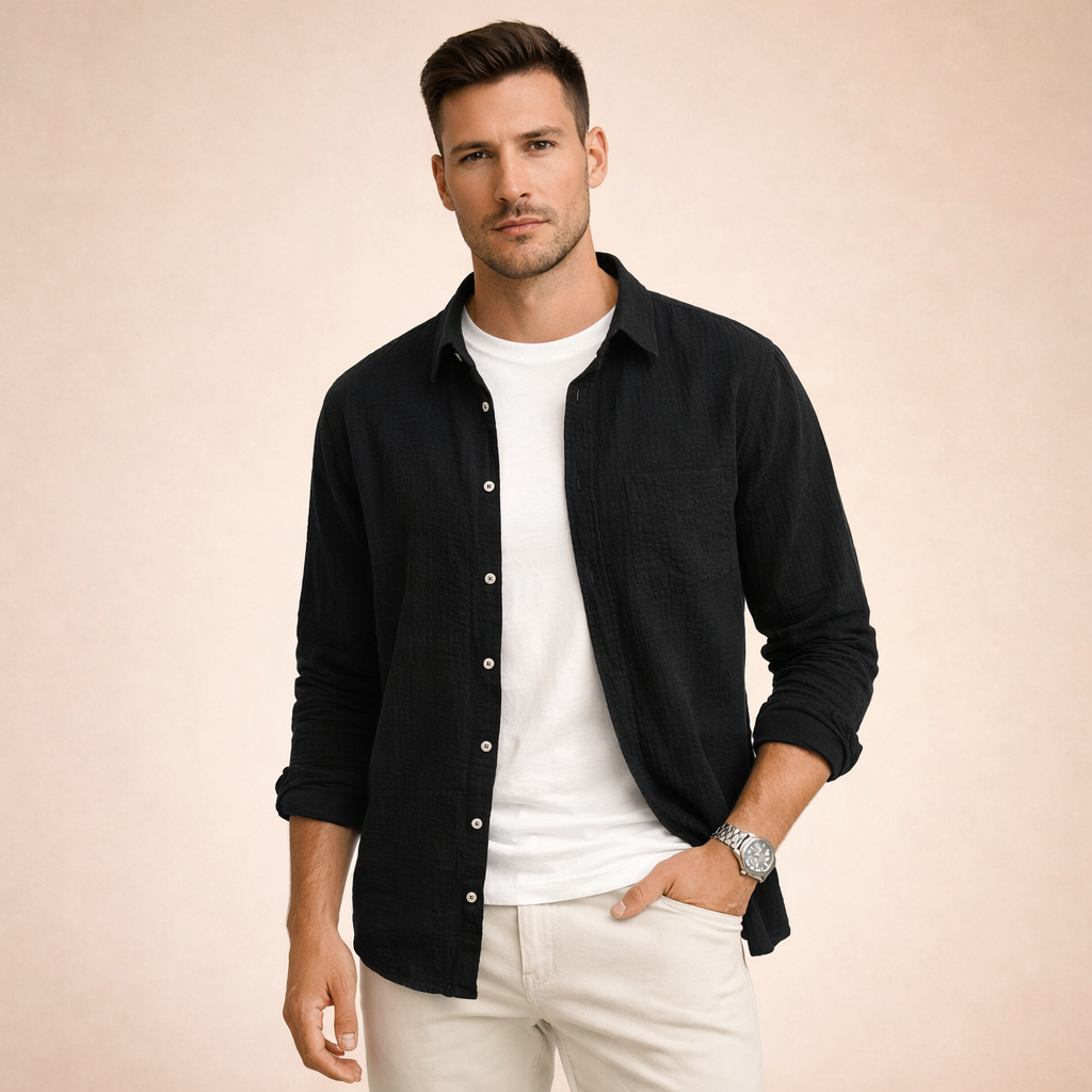 Luca | Camicia Uomo Essenziale a Maniche Lunghe per Ogni Occasione 1