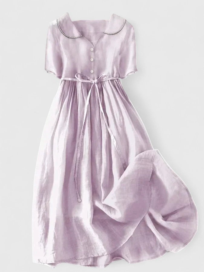 Abito Midi Donna Misto Lino Classico - Vesarelli