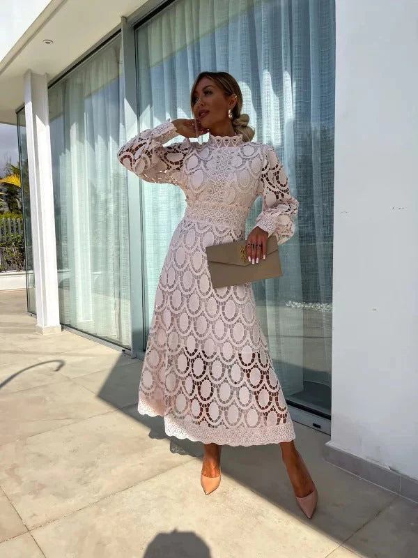 Abito Midi Cerimonia Donna Elegante Vestibilità Regolare