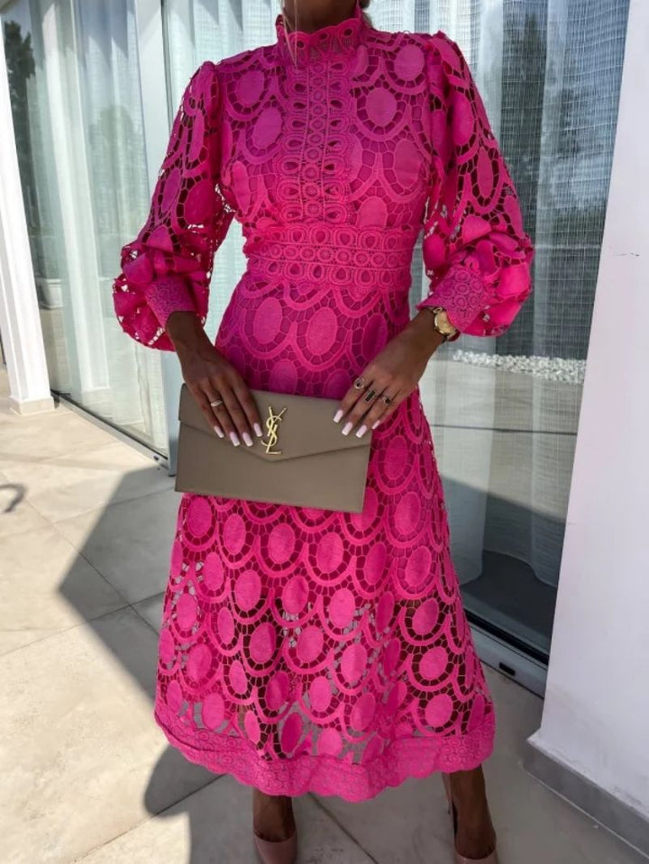 Abito Midi Cerimonia Donna Elegante Vestibilità Regolare