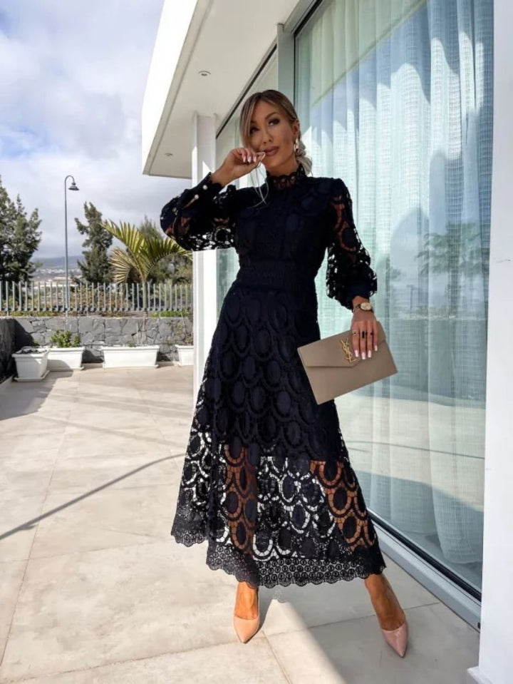 Abito Midi Cerimonia Donna Elegante Vestibilità Regolare