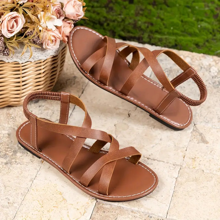 Sandali Piatti Donna Incrocio Comodi Stile Casual Estivo