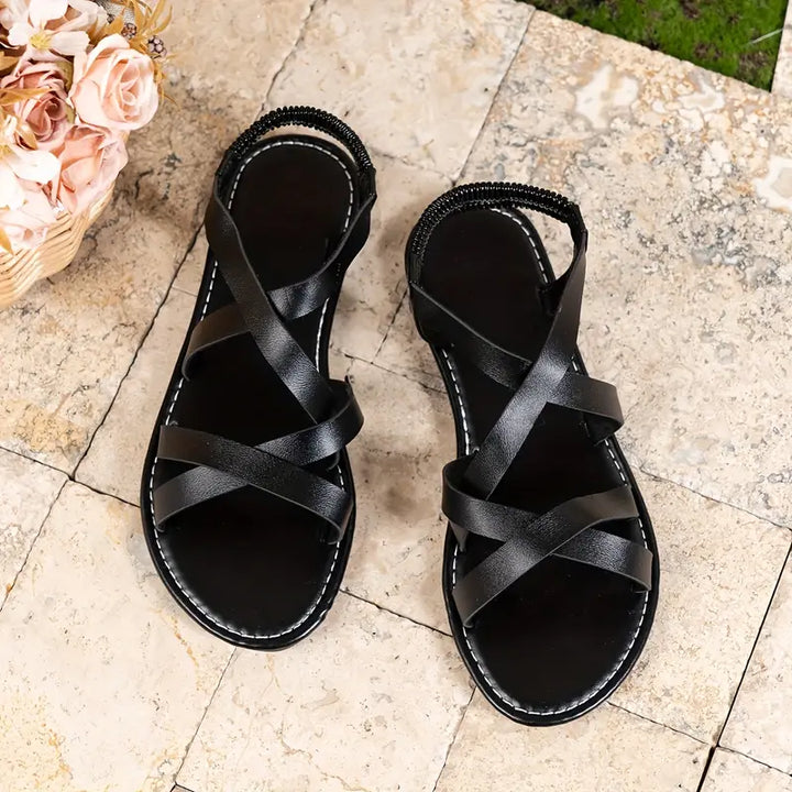 Sandali Piatti Donna Incrocio Comodi Stile Casual Estivo