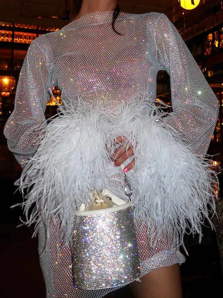 Abito Mini Donna Brillante Elegante da Festa
