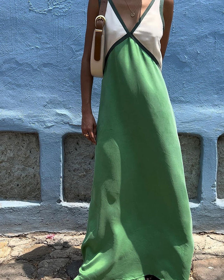 Abito Lungo Donna Tessuto Leggero Svolazzante Elegante - Vesarelli