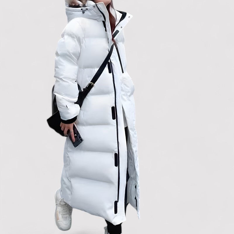 Lungo Piumino Impermeabile Nero Per Donna | Lunara Bianco
