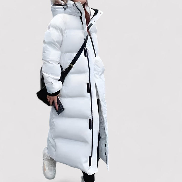 Lungo Piumino Impermeabile Nero Per Donna | Lunara Bianco