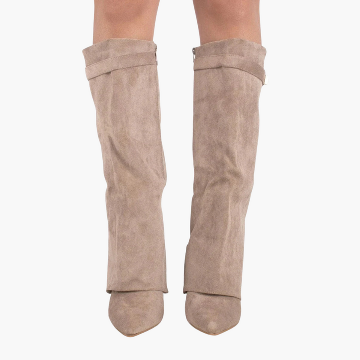 Suede Stivali Con Tacco Basso Per Donna | Lunara
