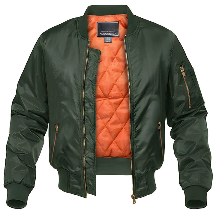 Bomber Uomo Giacca Aviatore Classica con Zip