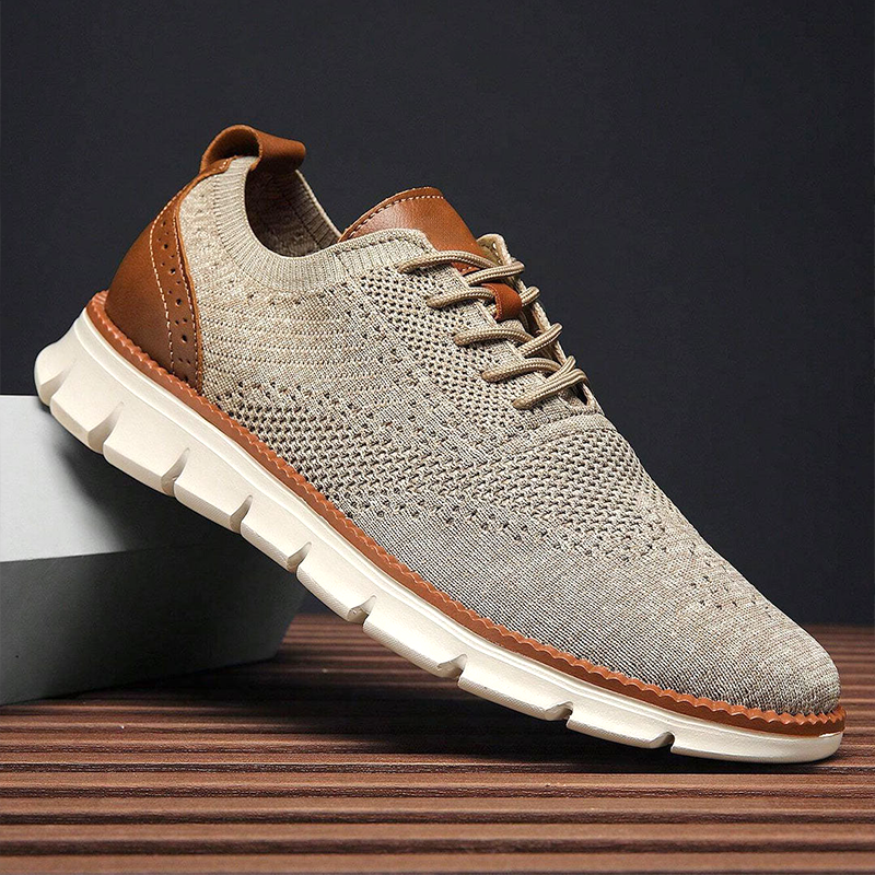 Sneakers Uomo Eleganti Pelle Tomaia Traspirante Autunno - Vesarelli
