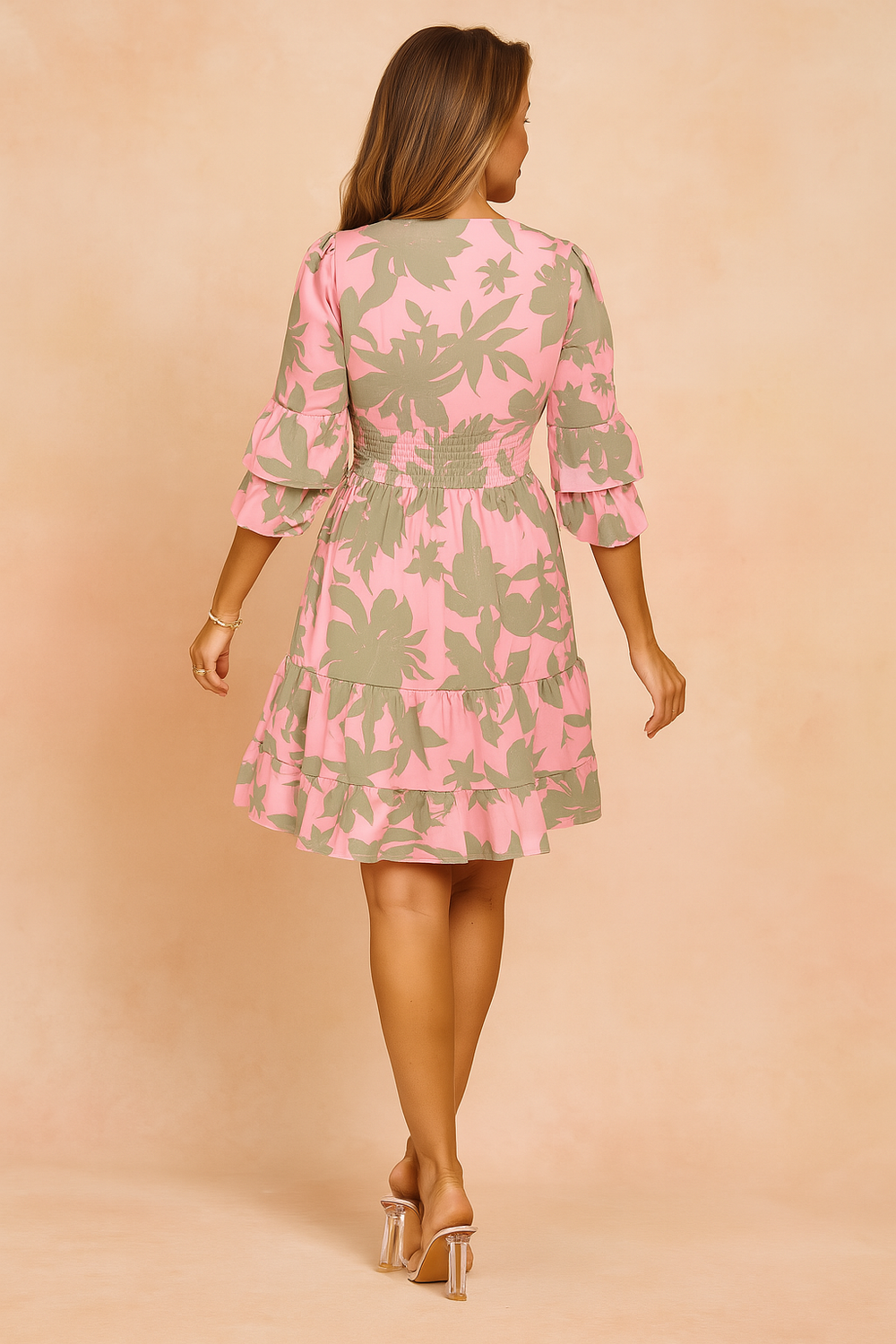 MARBELLA | Elegante abito estivo midi rosa 1