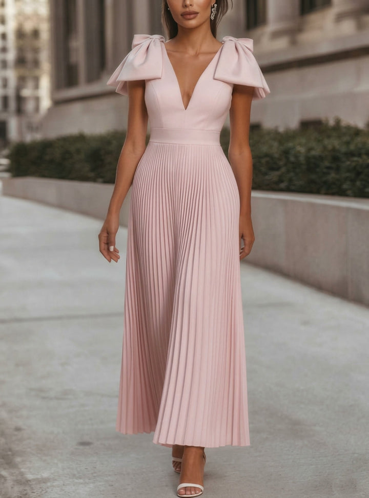 Abito Donna in Chiffon Trapezio con Fiocco Delicato - Vesarelli