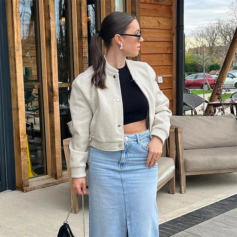 Giacca Bomber Donna Leggera Corto Casual
