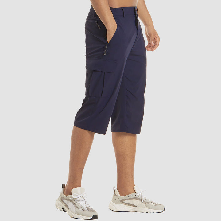 Pantaloncini Cargo Uomo Tessuto Leggero Traspirante Elasticizzato