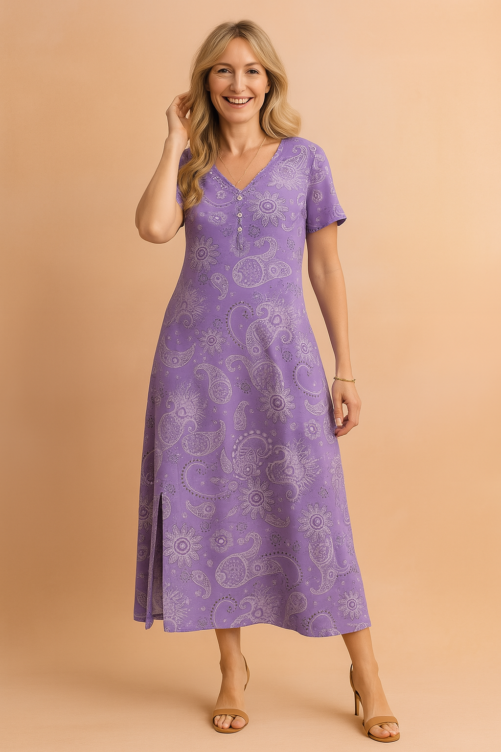 Abito Estivo Donna Motivo Paisley Semplice - Vesarelli