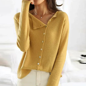 Maglia elegante Donna | Scollatura Asimmetrica & Chiusura con Bottoni