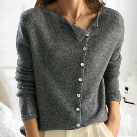 Maglia Donna Scollatura Asimmetrica Chiusura Bottoni - Vesarelli