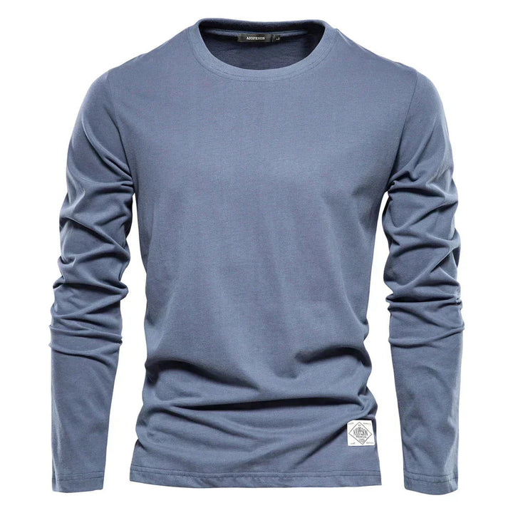 Maglietta Uomo Maniche Lunghe Cotone Scollo Rotondo Casual - Vesarelli