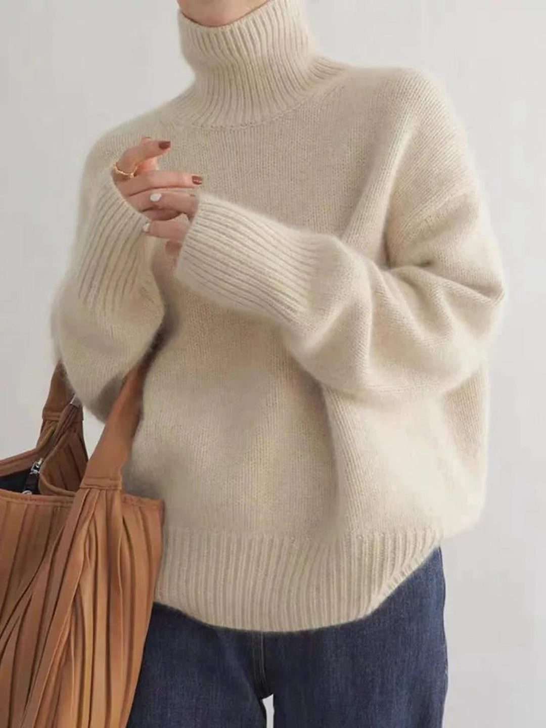 Maglione Donna | Dolcevita Donna | Collo Alto & Vestibilità Ampia per Comfort Quotidiano