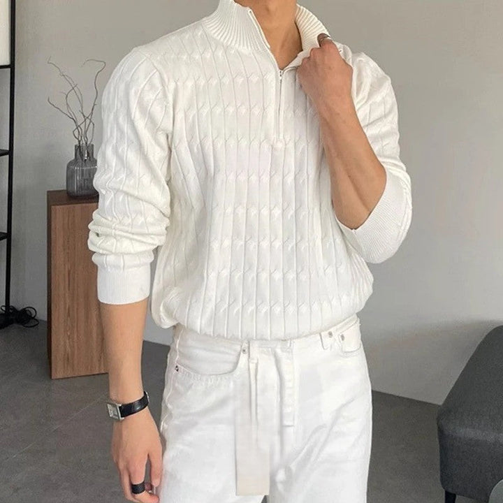 Maglione Jacquard con Zip per Uomini | Trivon