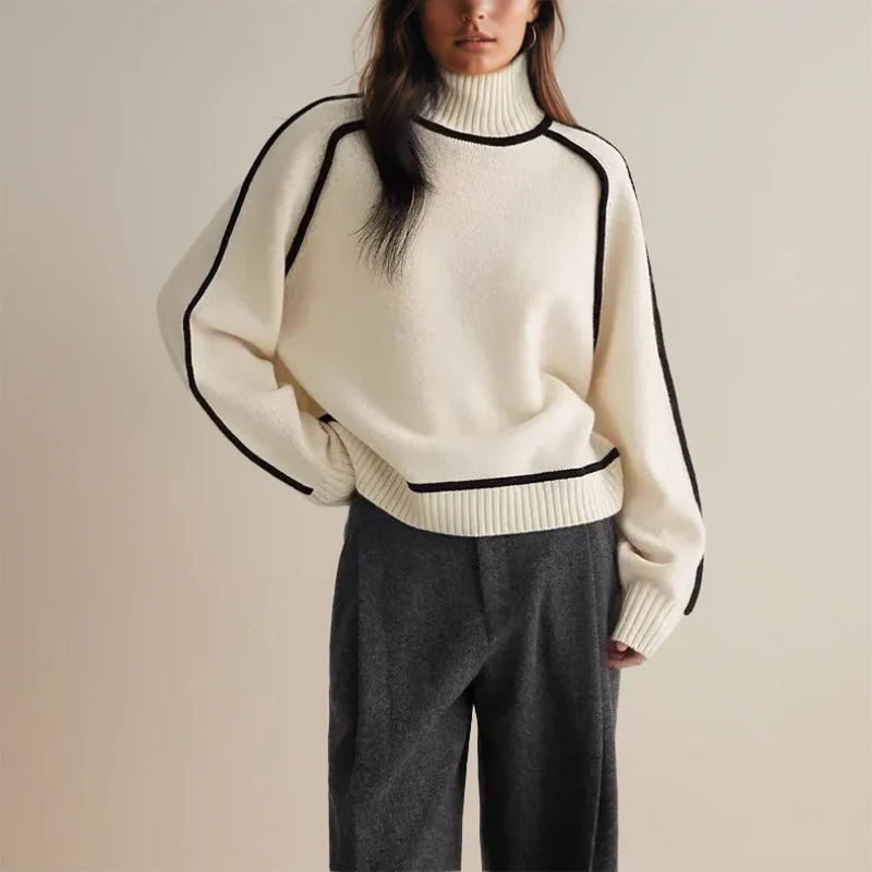 Maglione invernale a collo alto per donna