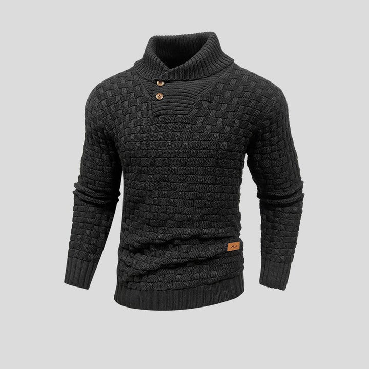 Maglione Uomo Collo Alto Motivo Intrecciato - Vesarelli