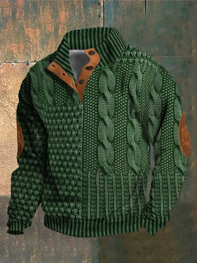 Maglione Casual Con Bottoni Per Uomo | Tervon