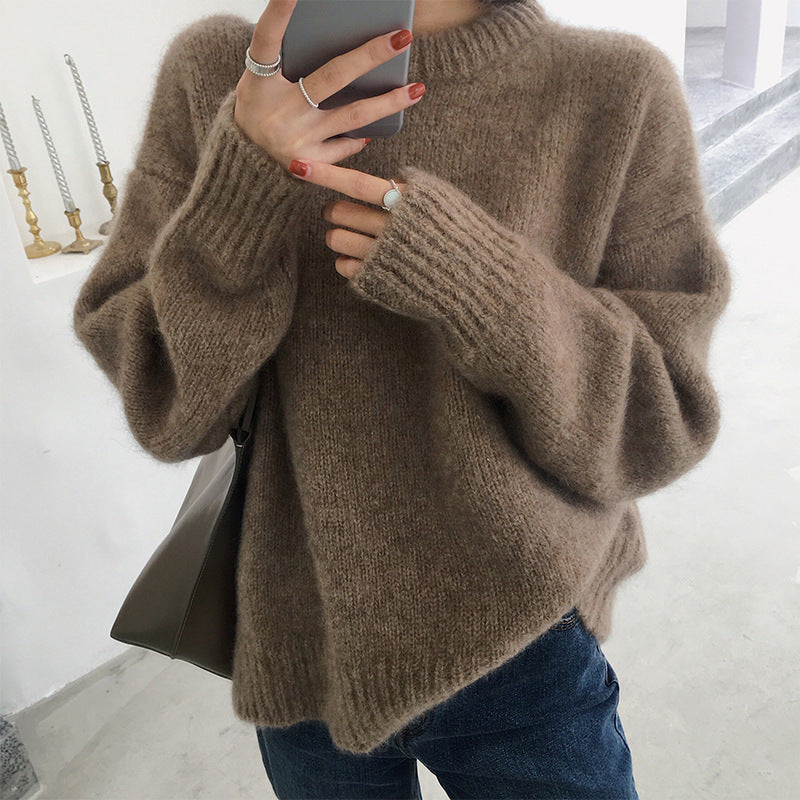 Maglione Oversize in Misto Cashmere Per Donna | Lunara Marrone