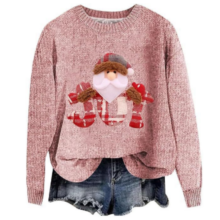 Maglione a maniche lunghe da donna per le feste, in maglia comoda 0