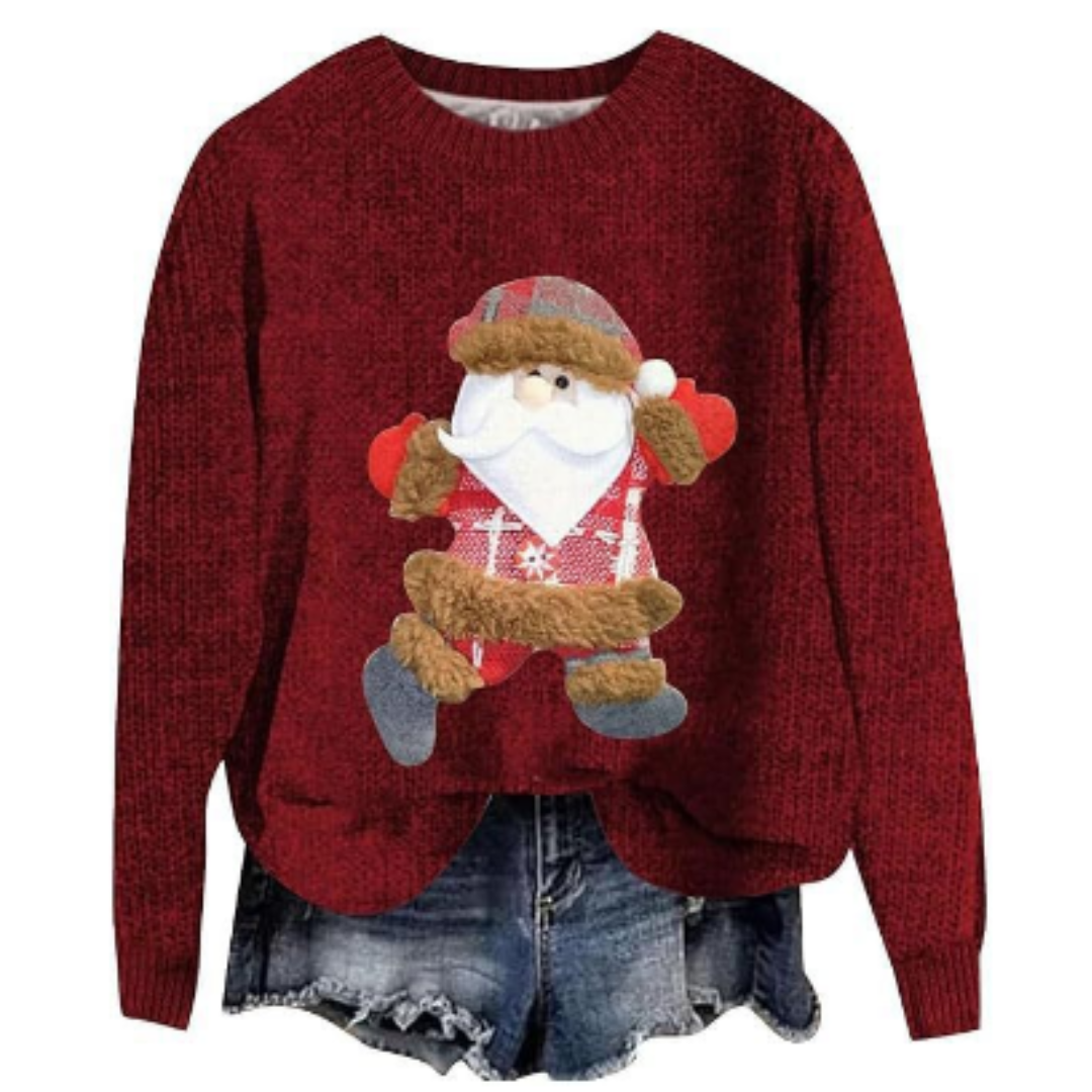 Maglione a maniche lunghe da donna per le feste, in maglia comoda 2