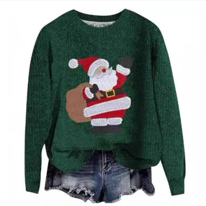 Maglione a maniche lunghe da donna per le feste, in maglia comoda 4