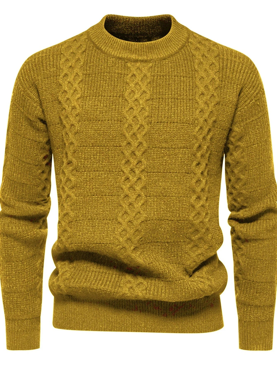 Maglione Uomo Misto Lana Trecce Girocollo Vestibilità Regolare - Vesarelli