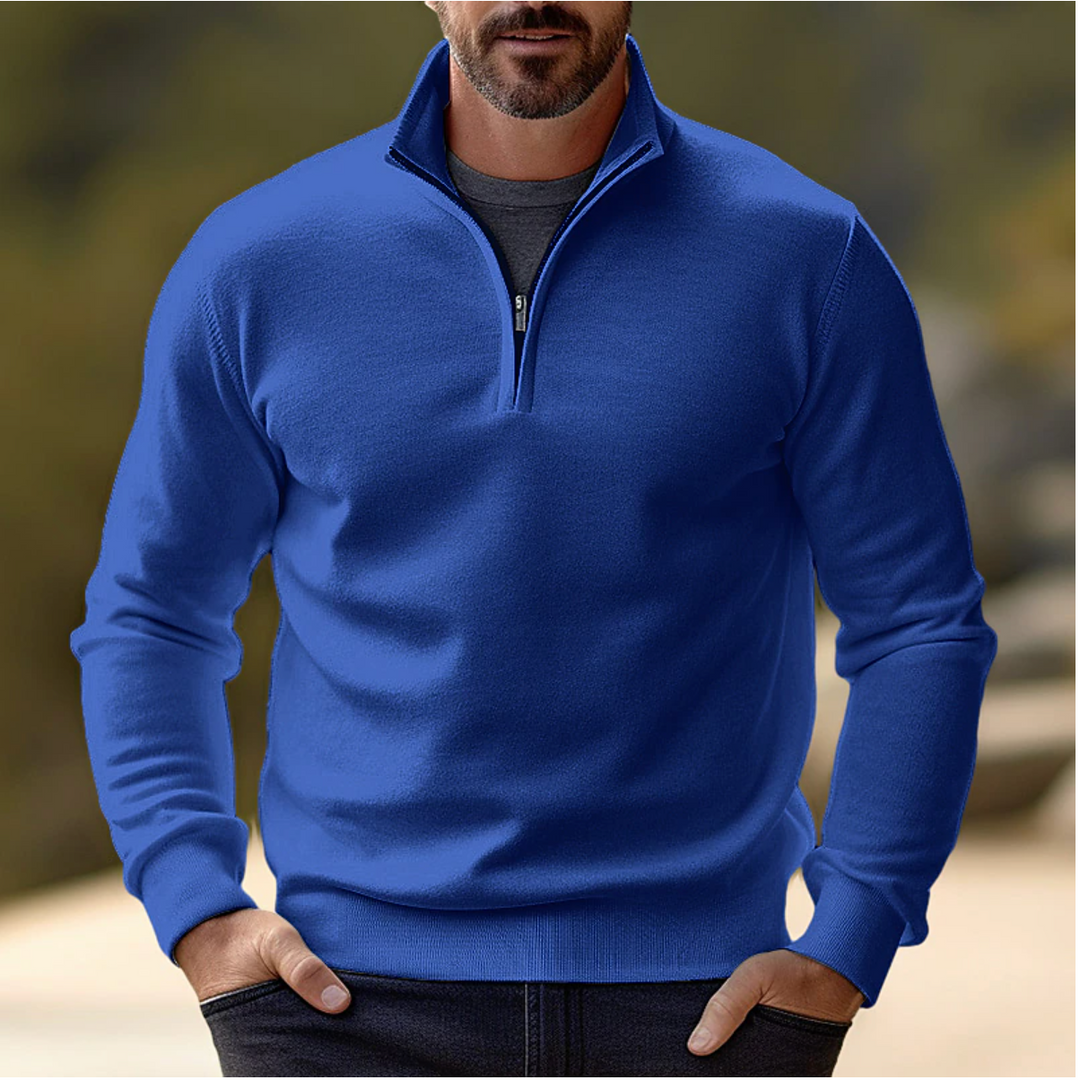 Maglione Uomo Mezza Zip Maglia Morbida Traspirante Estiva - Vesarelli