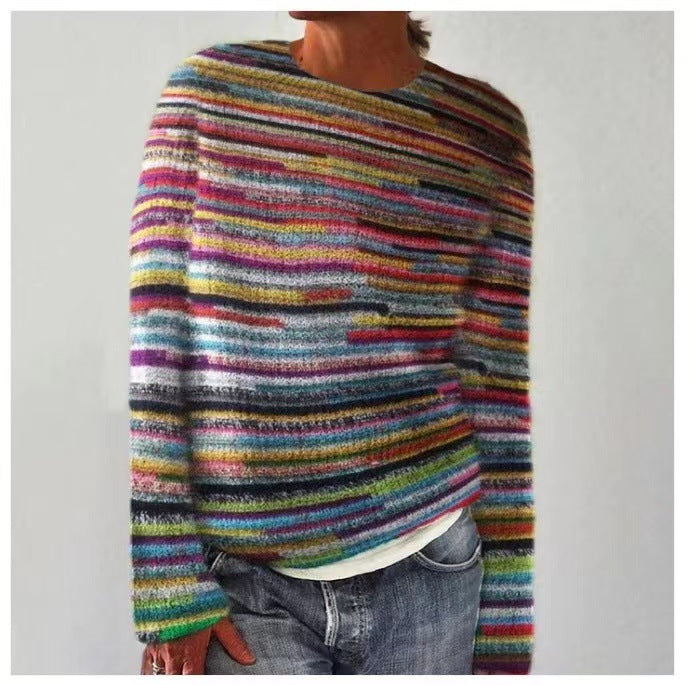 Maglione da Donna Vintage in Acrilico Morbido e Accogliente - Taglie S, M, L, XL, Stile Lavorato a Maglia, Colori Neutri 1