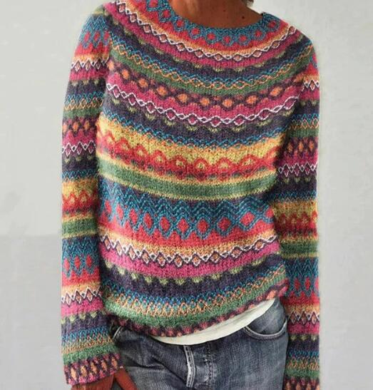 Maglione da Donna Vintage in Acrilico Morbido e Accogliente - Taglie S, M, L, XL, Stile Lavorato a Maglia, Colori Neutri 6