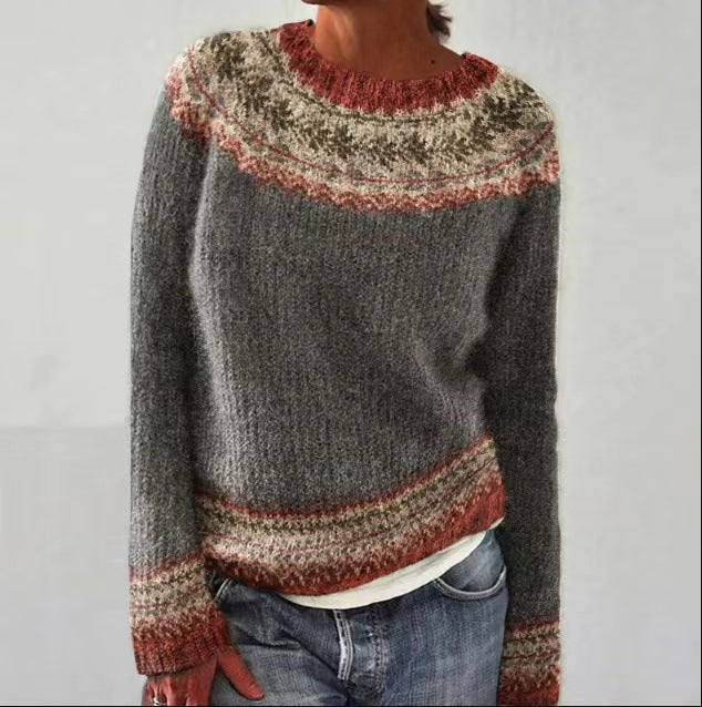 Maglione da Donna Vintage in Acrilico Morbido e Accogliente - Taglie S, M, L, XL, Stile Lavorato a Maglia, Colori Neutri 8