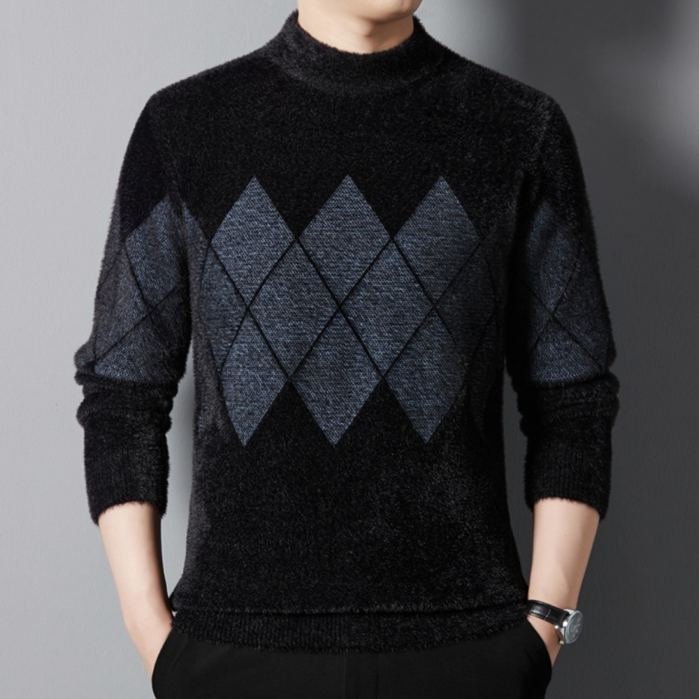 Maglione Uomo in Maglia Morbida Collo Alto Manica Lunga - Vesarelli