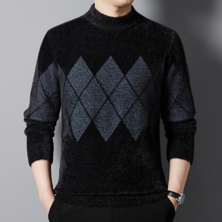 Maglione Uomo in Maglia Morbida Collo Alto Manica Lunga - Vesarelli
