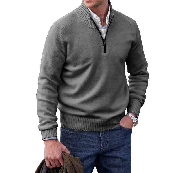 Maglione Uomo Cashmere Estivo con Zip - Vesarelli