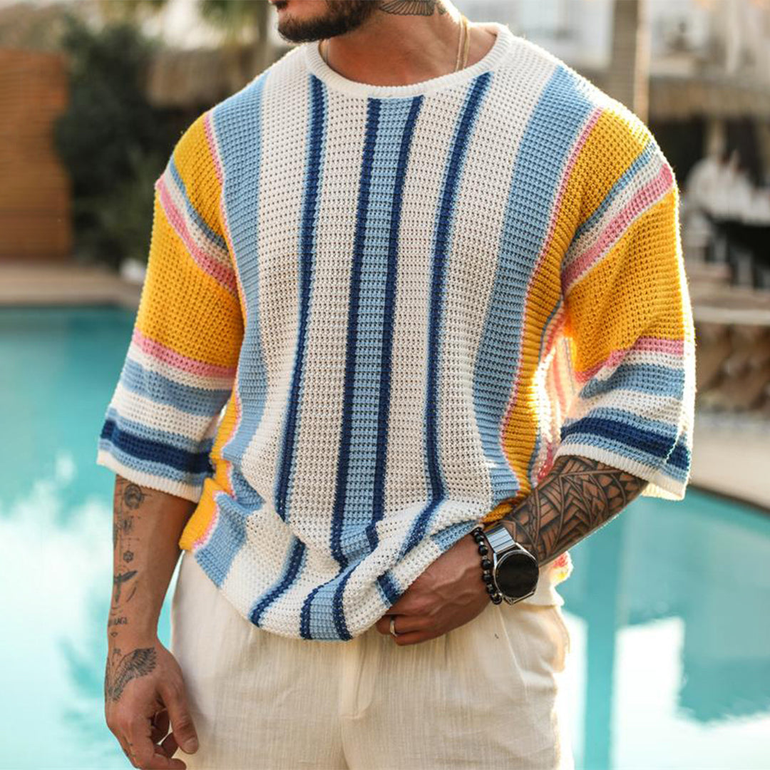Maglione Uomo Lavorato a Maglia Manica Lunga Vestibilità Comoda - Vesarelli