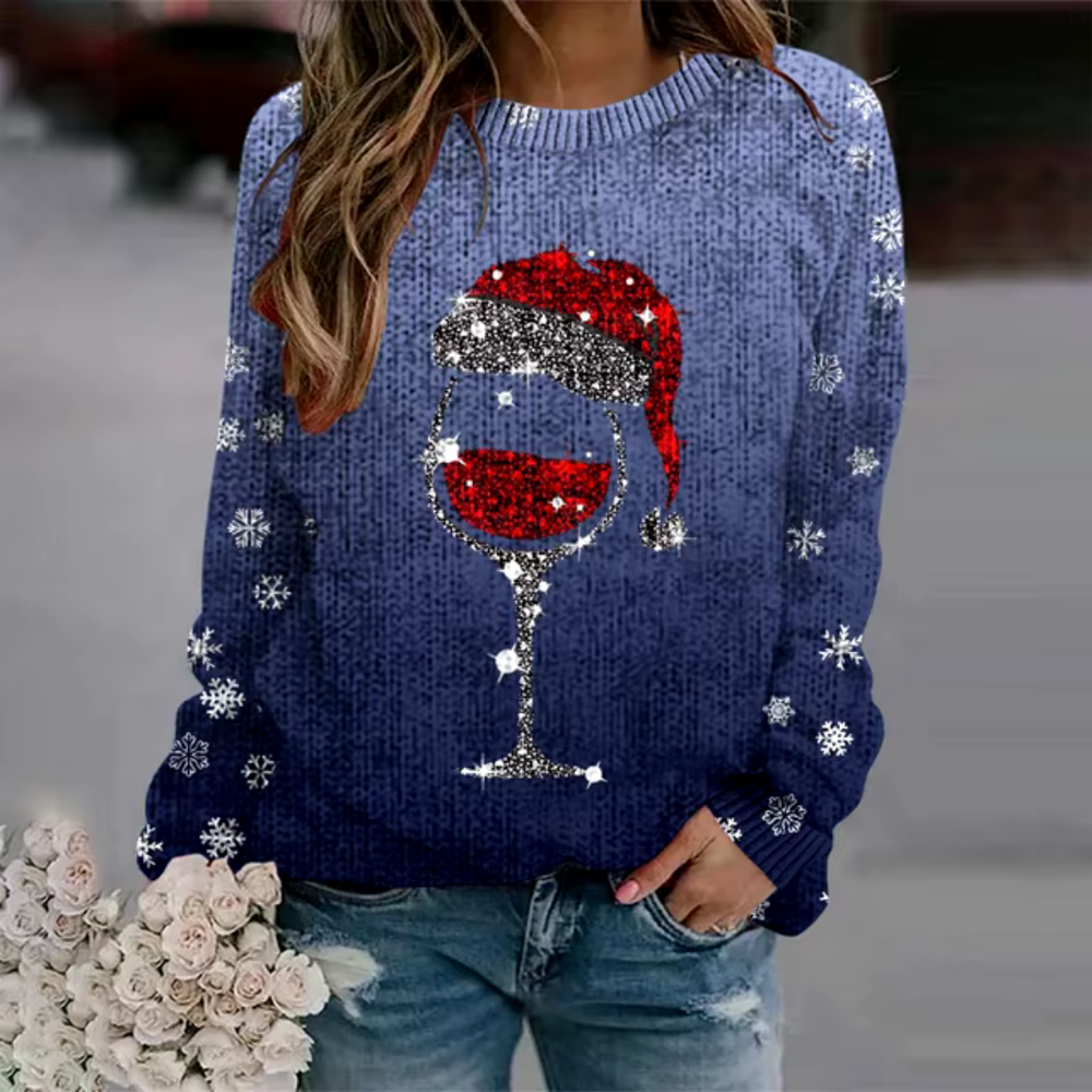 Maglione natalizio accogliente da donna, lavorato a maglia per le feste 1