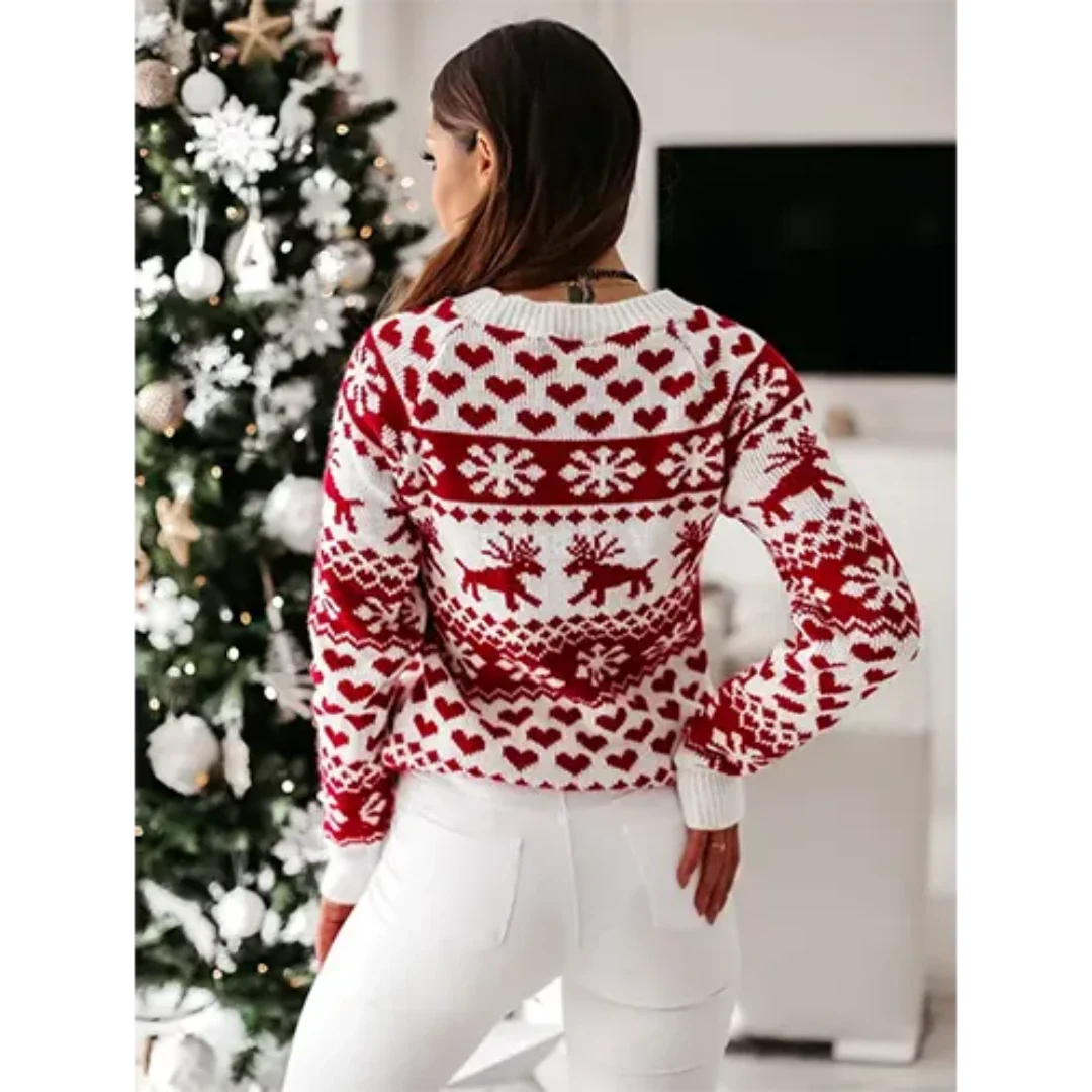 Maglione natalizio caldo e accogliente da donna 2