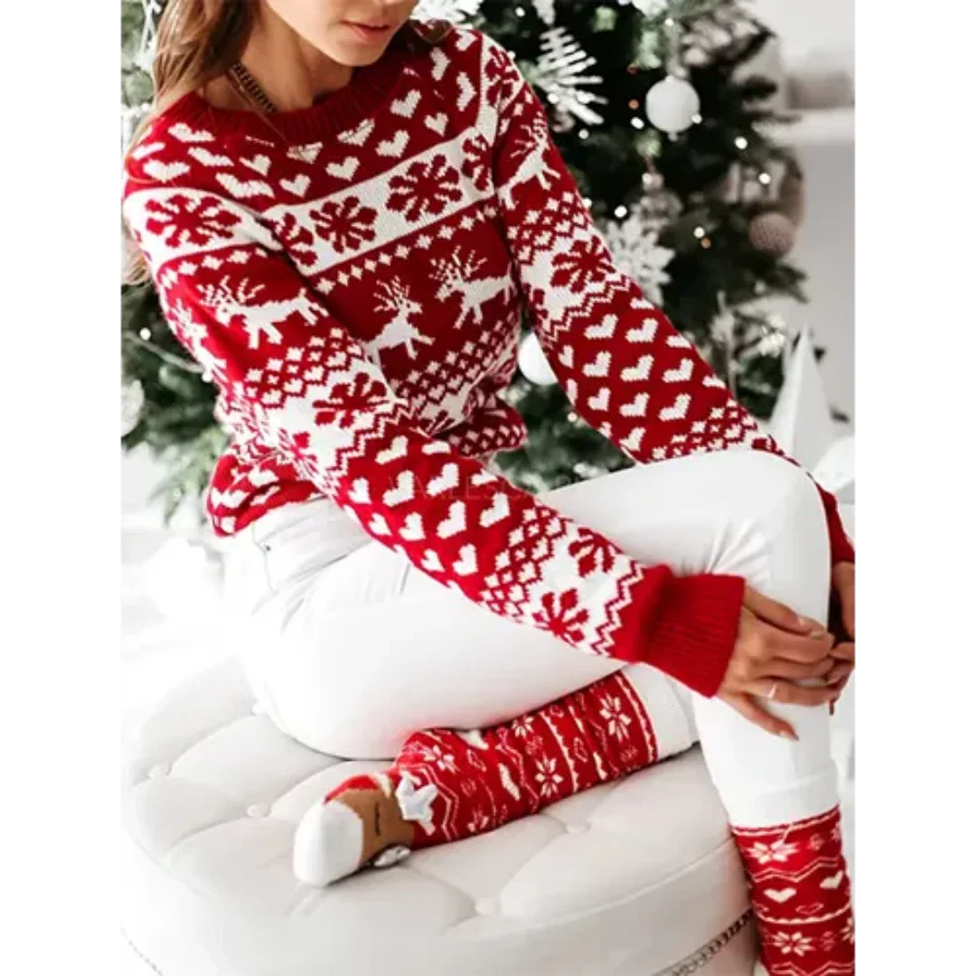Maglione natalizio caldo e accogliente da donna 3