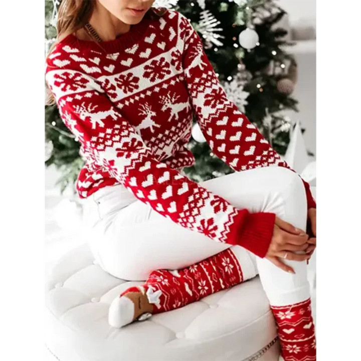 Maglione natalizio caldo e accogliente da donna 3