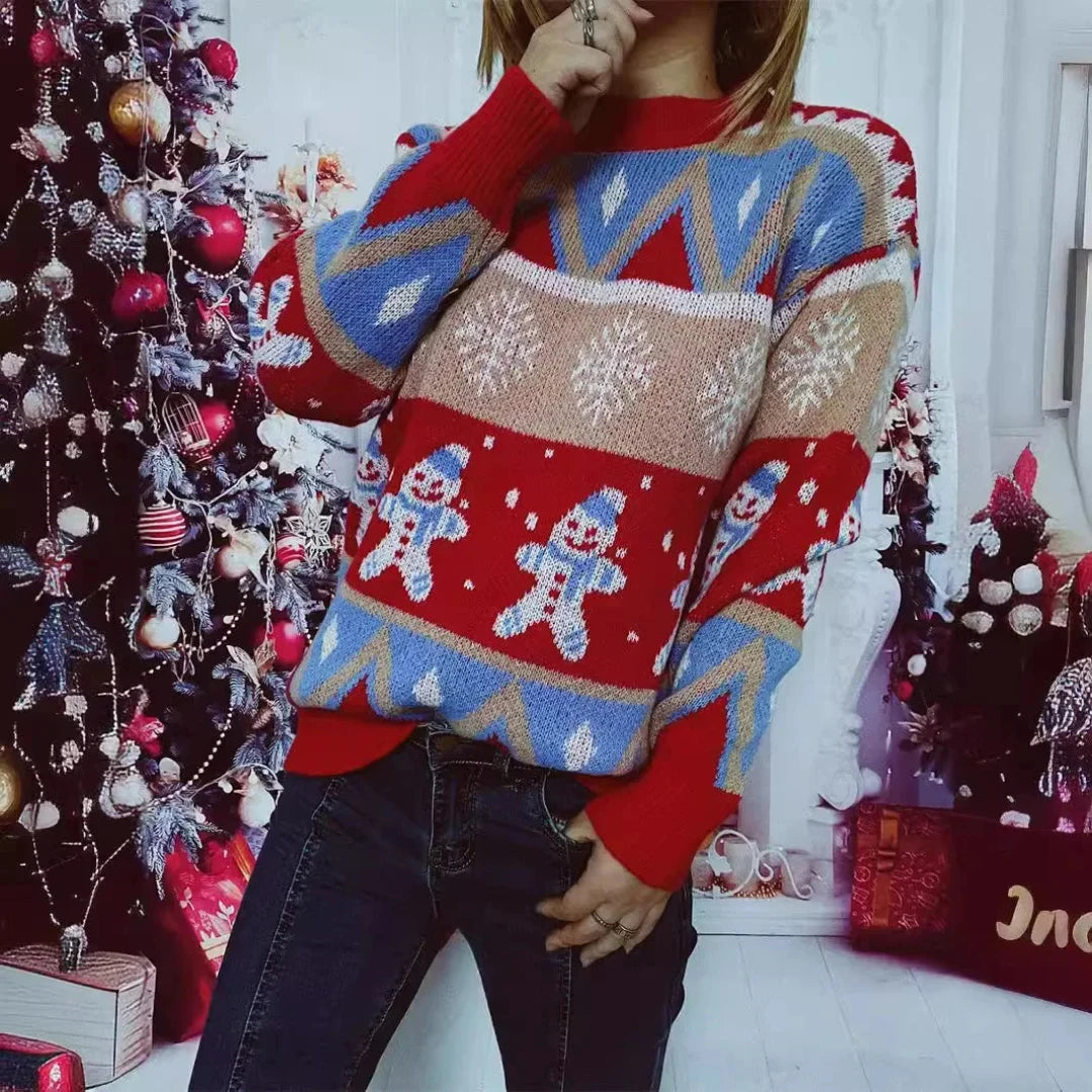 Maglione natalizio da donna in morbido misto acrilico 1