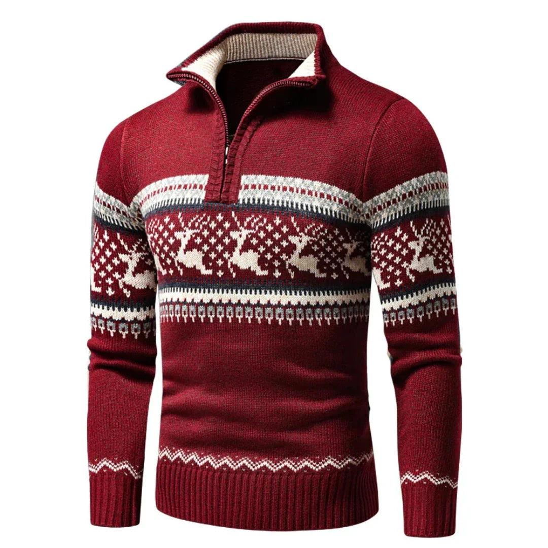 Maglione Uomo in Maglia Calda con Cerniera - Vesarelli