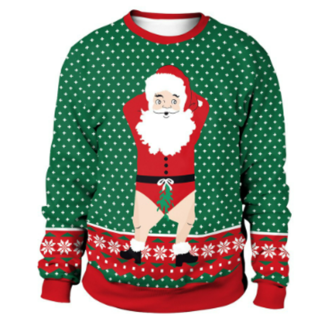 Maglione natalizio unisex oversize in caldo tessuto lavorato a maglia 1